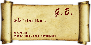 Görbe Bars névjegykártya